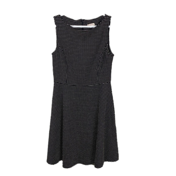 Merona sleeveless black with white polka dot dress NWT size S fit and flare - Picture 1 of 8